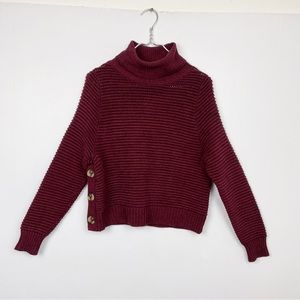 Madewell Side Button Boxy Turtleneck Sweater XSmall K5807